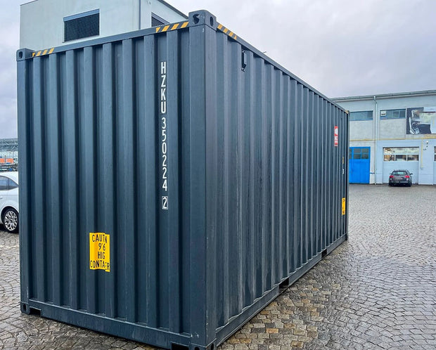 20 voet hoge kubus zeecontainer grijs