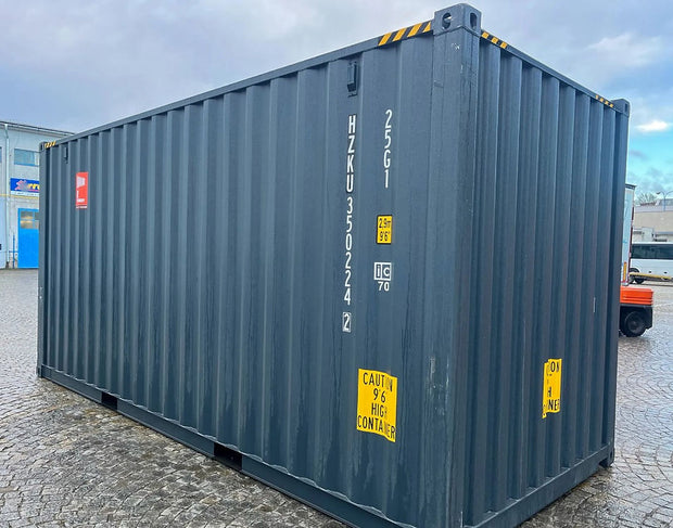 20 voet hoge kubus zeecontainer grijs