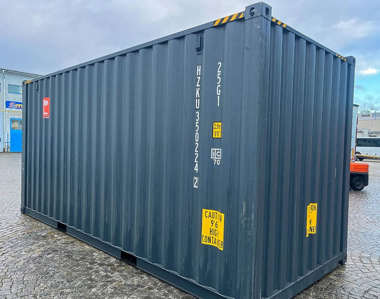 20 voet hoge kubus zeecontainer grijs