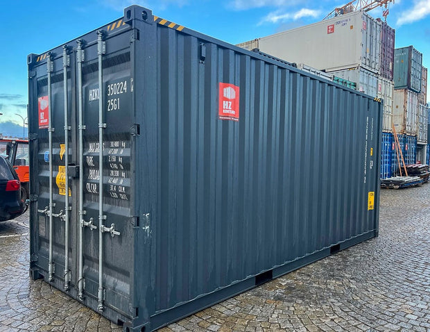 20 voet hoge kubus zeecontainer grijs