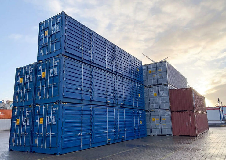 40ft High Cube-container met zijdeur (HCSD) blauw