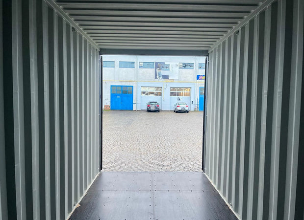 20 voet hoge kubus zeecontainer grijs