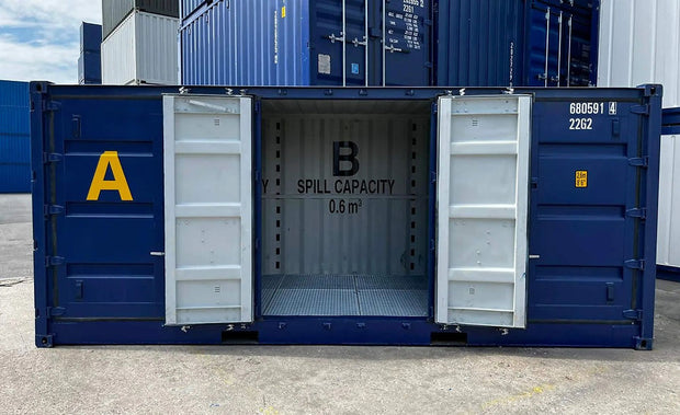 20 voet open zijcontainer met retentietank