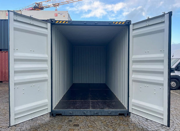 20 voet hoge kubus zeecontainer grijs