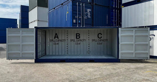 20 voet open zijcontainer met retentietank