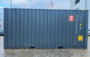 20 voet hoge kubus zeecontainer grijs