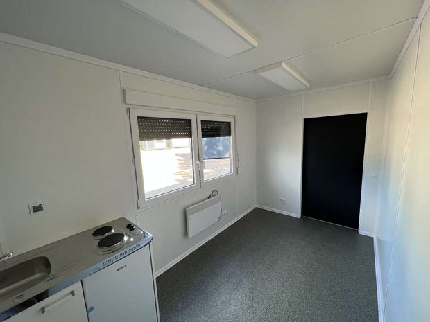 Container kantoor, keuken, WC en douche 6.00 x 2.43m